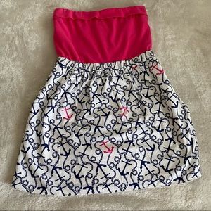 Lilly Pulitzer Hot Pink Anchor’s Away Strapless Tube Dress size Medium
